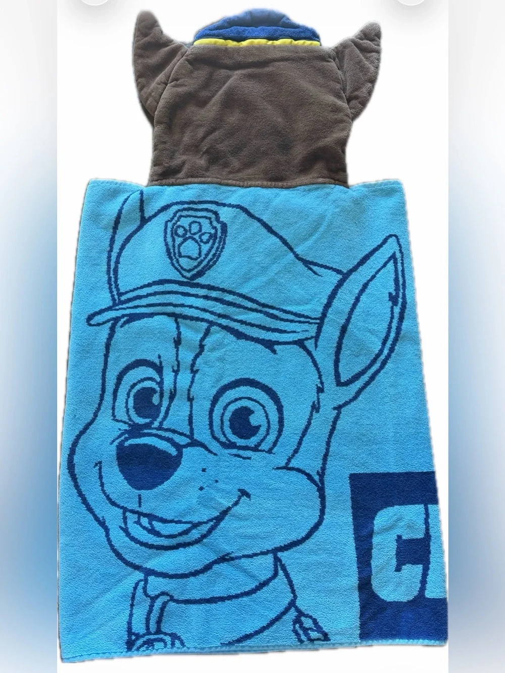 Paw Patrol Chase Hooded Beach/Bath Towel - Blue & Light Blue